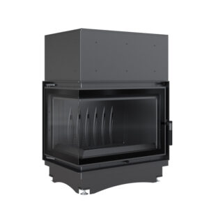 Kratki Zuzia 16kw Inset Wood Burning Stove With Left Side Glass & Black Glass Edge - ZUZIA/L/BS/DECO