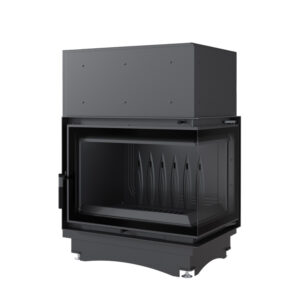 Kratki Zuzia Eco 12kw Inset Wood Burning Stove With Right Connected Side Glass & Black Glass Edge - ZUZIA/ECO/P/BS/DECO