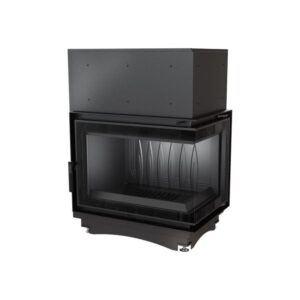 Kratki Zuzia 16kw Inset Wood Burning Stove With Right Side Glass & Black Glass Edge - ZUZIA/P/BS/DECO