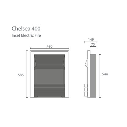 Pure Glow Chelsea 400 Inset Electric Fire - Brushed Steel/Chrome Overlay Trim - Image 2