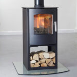 Mendip Churchill 8 - 8kw Defra Double Sided Multifuel Stove With Log Store