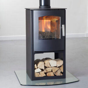 Mendip Churchill 8 - 8kw Defra Double Sided Multifuel Stove With Log Store