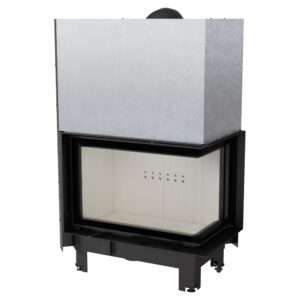 Kratki MBA 17kw Inset Wood Burning Stove With Right Connected Side Glass & Guillotine Door - MBA/P/BS/G