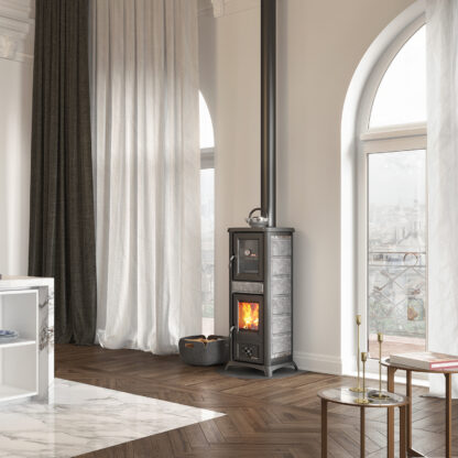 La Nordica Gemma Forno - 7.3kw Wood Burning Stove With Cooking Oven - Natural Stone - Image 2