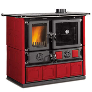 La Nordica Rosa 4.0 - Maiolica 8.4kw Wood Burning Cooker - Burgundy
