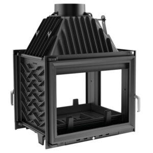 Kratki Zuzia 16kw Double Sided Inset Wood Burning Stove & Right Side Glass - ZUZIA/PT