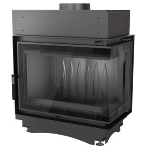 Kratki Maja 8kw Inset Wood Burning Stove With Right Side Glass & Black Glass Edge - MAJA/P/BS/DECO