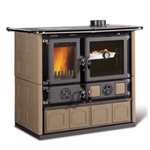 La Nordica Rosa 4.0 - Maiolica 8.4kw Wood Burning Cooker - Tortora