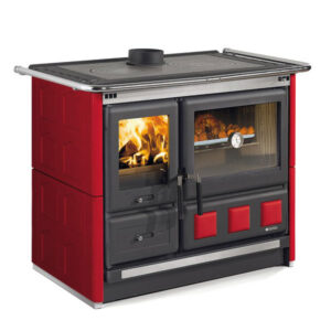 La Nordica Rosa XXL - Maiolica 8.5kw Wood Burning Cooker - Burgundy