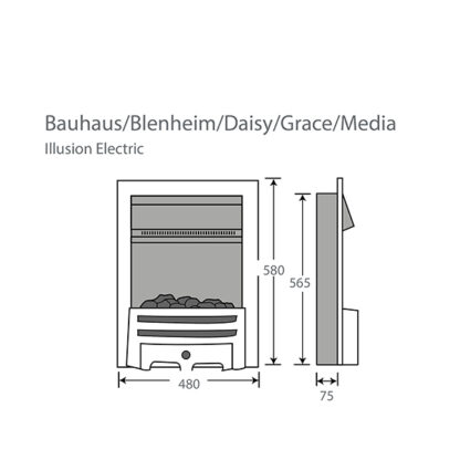 Pure Glow Media Illusion Chrome Inset Electric Fire - Log or Coal - Image 2