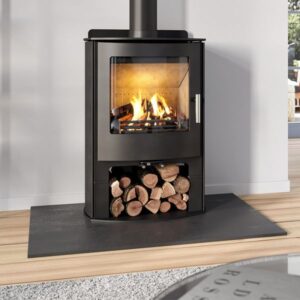 Mendip Churchill 5 MK4 - 5kw Defra Multifuel Convection Stove & Log Store (Dual Control)