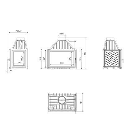 Kratki Oliwia 16kw Inset Wood Burning Stove With Right Side Glass - OLIWIA/P - Image 3