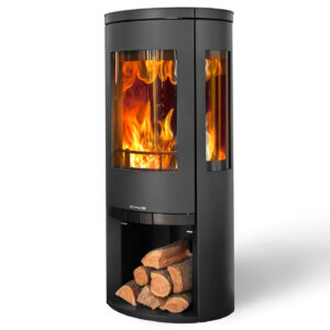 Opus Trio LS 5kw Defra Wood Burning Stove With Log Store