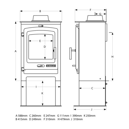 Portway 1 - 4.9kw Defra Multifuel Stove - Image 3