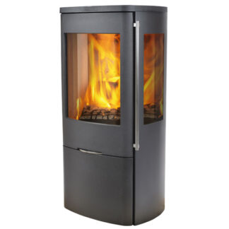 PRE ORDER 7 MONTH LEAD TIME - Jydepejsen Senza Steel 5kw + Side Glass Defra Wood Burning Stove
