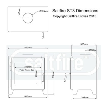 Saltfire ST3 - 7.3kw Defra Wood Burning Stove - Image 5