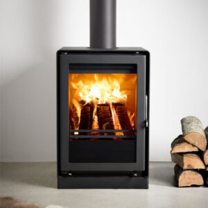 Westfire Uniq 35 4.3kw Defra Wood Burning Stove On 50mm Block
