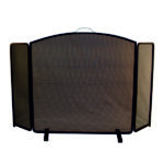 Classic Firescreen 3 Fold Arched Height 24" - All Black