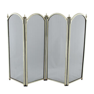 Dynasty Firescreen 4 Fold - Brass Plated