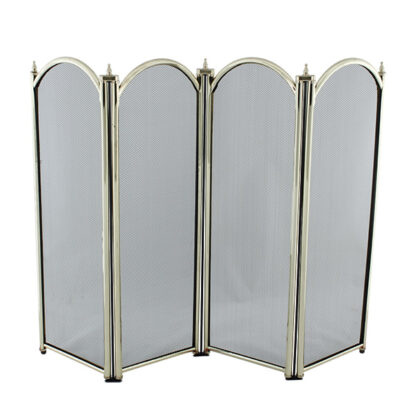 Dynasty Firescreen 4 Fold - Brass Plated