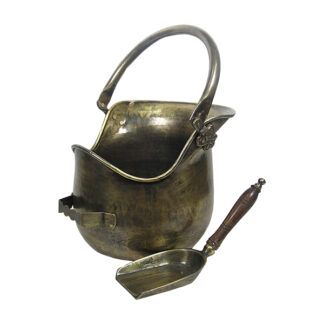 Plealey Coal Bucket & Shovel - Antique Brass