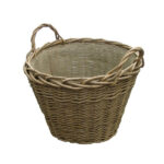 Willow Round & Hessian Log Basket