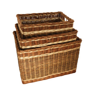Set Of 3 Log Baskets Oblong