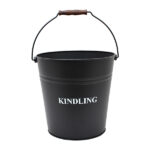 Large Black Kindling Bucket