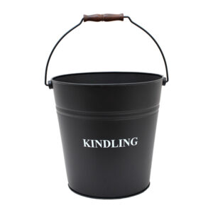 Large Black Kindling Bucket