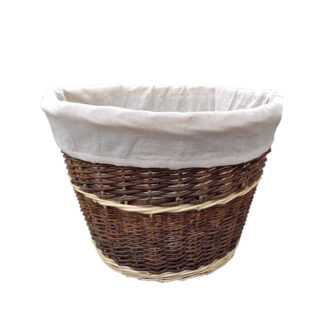 Elasticated White Liner For Round Rustic Log Basket 23102