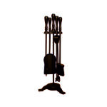 All Black 3 Legged Base Companion Set - Traditional Top