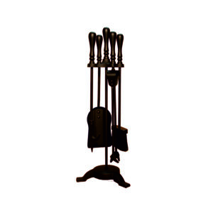 All Black 3 Legged Base Companion Set - Traditional Top