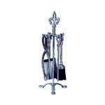 Fleur De Lys Brushed Steel Companion Set