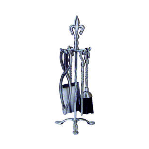 Fleur De Lys Brushed Steel Companion Set