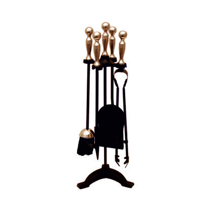 Black & Satin Nickel Companion Set - Ball Top