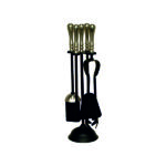 Traditional Black & Pewter Companion Set