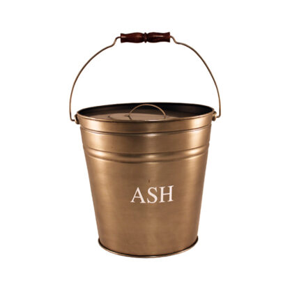 Large Ash Bucket & Lid - Antique Pewter
