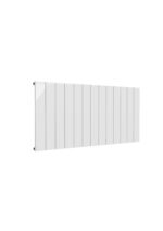 Reina Casina Single Horizontal Designer Aluminium Contemporary Panelled Radiator - White