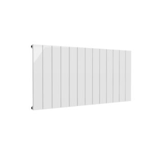 Reina Casina Single Horizontal Designer Aluminium Contemporary Panelled Radiator - White