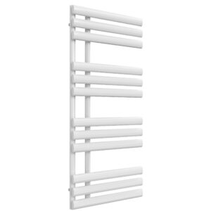 Reina Chisa Steel Modern Vertical Bathroom Towel Rail and Radiator - White