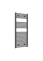 Reina Diva Steel Modern Flat Vertical Bathroom Towel Rail and Radiator - Anthracite