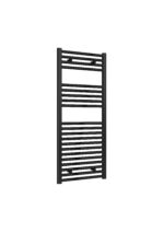 Reina Diva Steel Modern Flat Vertical Bathroom Towel Rail and Radiator - Black