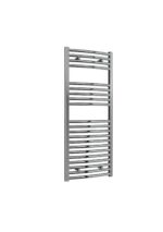 Reina Diva Steel Modern Curved Vertical Bathroom Towel Rail and Radiator - Chrome