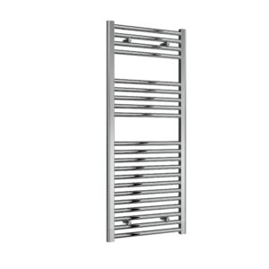 Reina Diva Steel Modern Flat Vertical Bathroom Towel Rail and Radiator - Chrome
