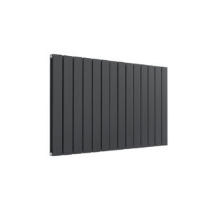 Reina Flat Double Designer Steel Modern Horizontal Panelled Radiators - Anthracite