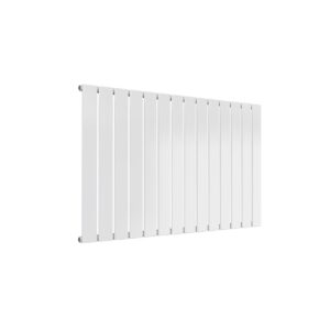Reina Flat Single Designer Steel Modern Horizontal Panelled Radiators - White