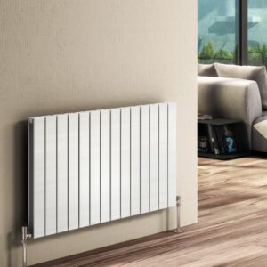 Reina Flat Double Designer Steel Modern Horizontal Panelled Radiators - White
