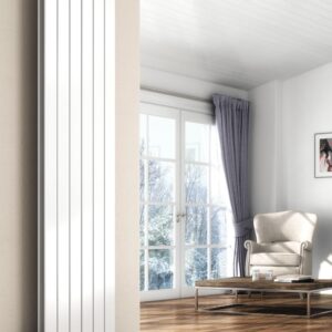 Reina Flat Double Designer Steel Modern Vertical Panelled Radiators - White