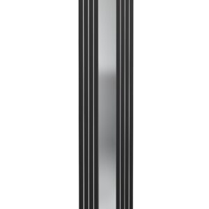 Reina Reflect Designer Steel Contemporary Vertical Mirrored Panelled Radiator - Black