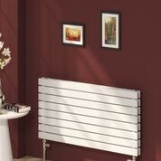 Reina Rione Double Designer Steel Horizontal Panelled Radiator - White
